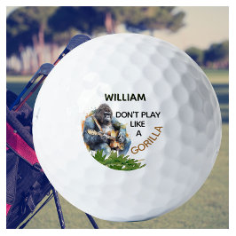 Pelotas De Golf Gorila de nombre de Novedad graciosa personalizada