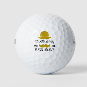 Pelotas De Golf Gorra negro Mustache Gentleman Vintage Groomsmen