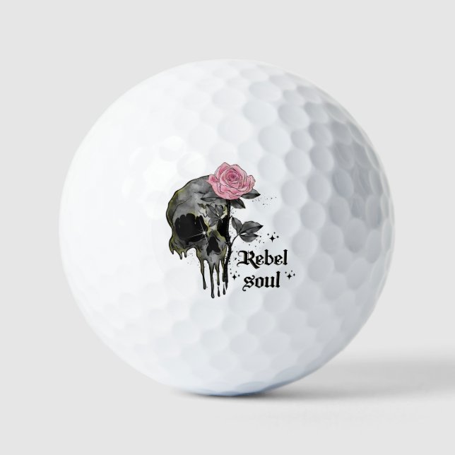 Pelotas De Golf Gótico Skull | Rebel Soul (Anverso)