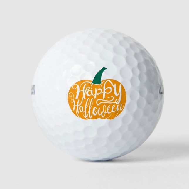 Pelotas De Golf Grabación feliz de Halloween con calabaza tallada (Anverso)