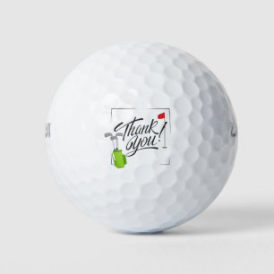 Pelotas De Golf Gracias con bandera de golf y bolso de golf