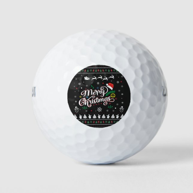 Pelotas De Golf Graciosa Feliz Navidad (Anverso)