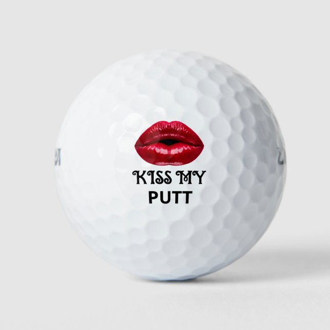 Pelotas De Golf Gracioso beso My Putt Golf Balls (Anverso)