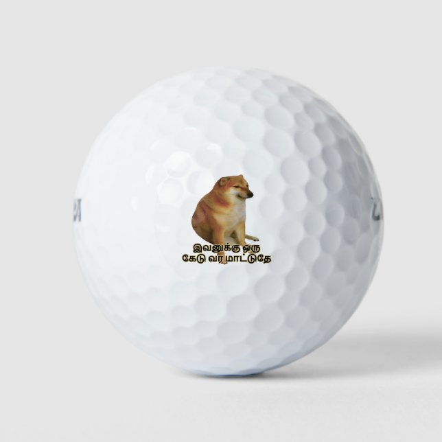 Pelotas De Golf Gracioso Cheems Tamil Doge Meme Doge (Anverso)
