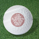 Pelotas De Golf Gracioso cómic rosa personalizado perdido<br><div class="desc">¡No vuelvas a mezclar las bolas! Personalice el nombre para crear unas bolas de golf únicas diseñadas para poner un latido,  un zap,  un zap en el juego de cualquiera. Diseñado por Thisisnotme©</div>