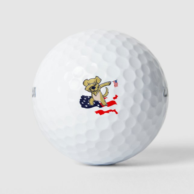 Pelotas De Golf Gracioso Dabbing Golden Retriever Dog Bandera esta (Anverso)