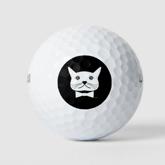 Pelotas De Golf Gracioso gato macho de ojos cruzados, Guay (Anverso)