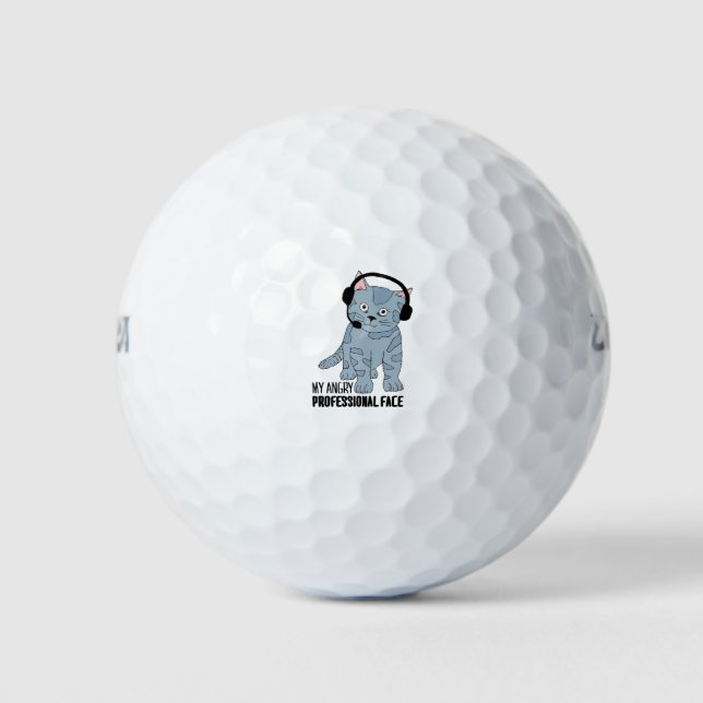 Pelotas De Golf Gracioso Gato Sonriente Profesional Épico Sarcásti (Anverso)