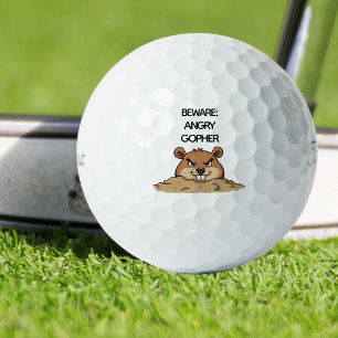 Pelotas De Golf Gracioso Gopher enojado
