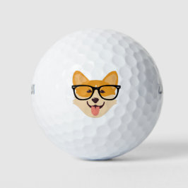 Pelotas De Golf Gracioso Hipster Corgi