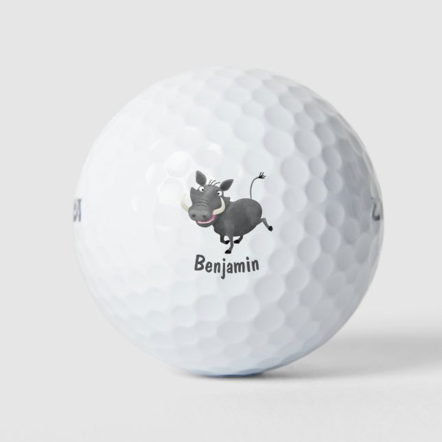 Pelotas De Golf Gracioso ilustracion de personalizado porcina afri (Anverso)