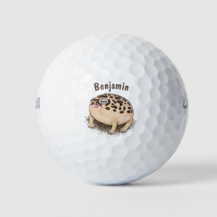 Pelotas De Golf Gracioso ilustracion personalizado de rana de lluv