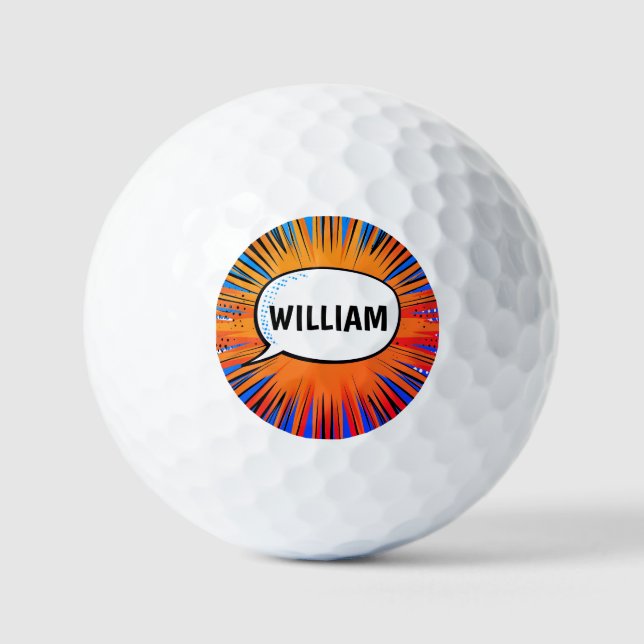 Pelotas De Golf Gracioso libro de historietas genial personalizado (Anverso)