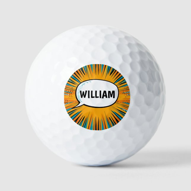 Pelotas De Golf Gracioso libro de historietas genial personalizado (Anverso)