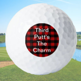 Pelotas De Golf Gracioso regalo de golf Third Putt's The Charm Red