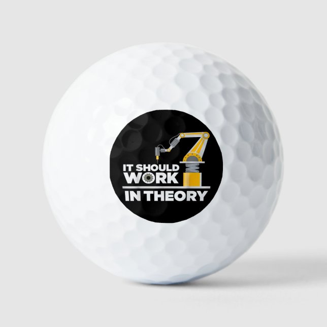 Pelotas De Golf Gracioso Robotics Art Para Hombres Robot Robotics  (Anverso)