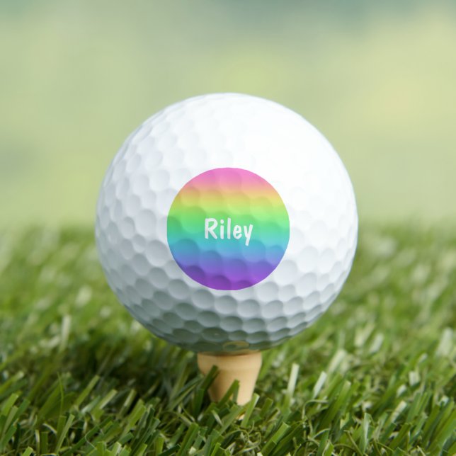 Pelotas De Golf Gradiente arcoiris personalizado (Camiseta in situ)