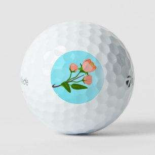 Pelotas De Golf Gradiente azul del cielo con rama de primavera flo