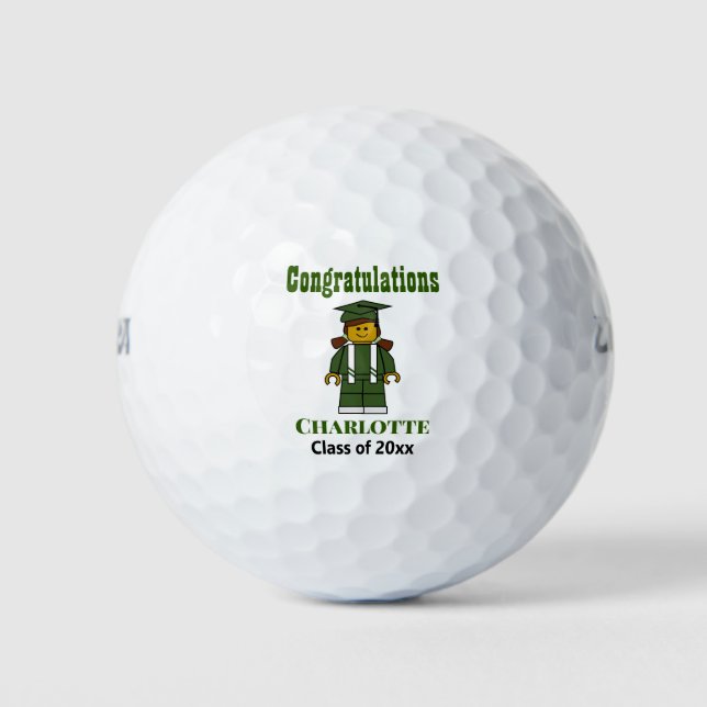Pelotas De Golf Graduación Keepsake Cute Graduate Golfer (Anverso)