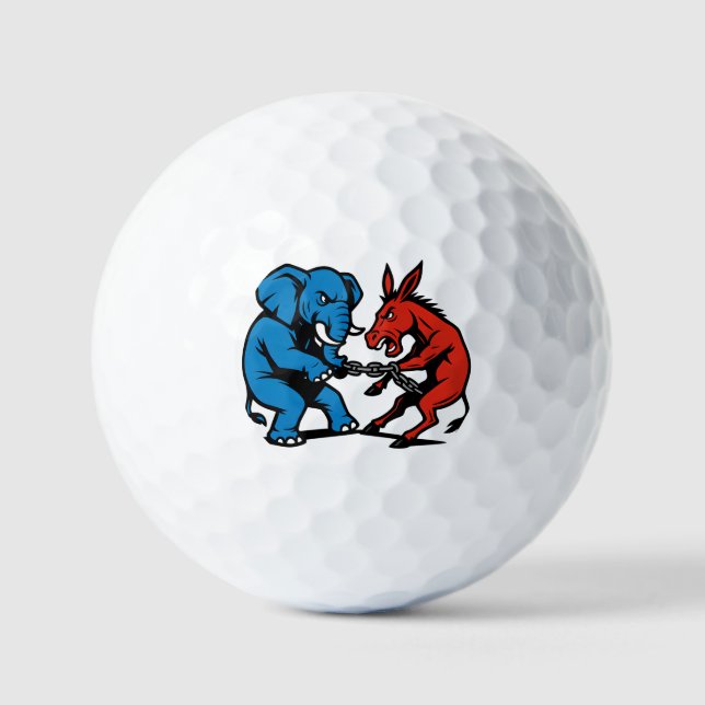 Pelotas De Golf Gráfico de Elefante vs Burro (Anverso)