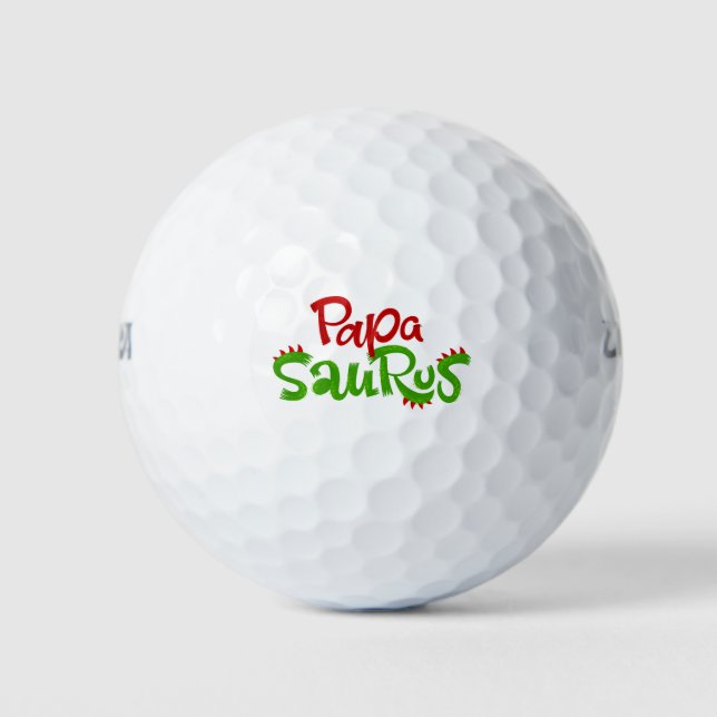 Pelotas De Golf Gráfico de Papa Saurus (Anverso)