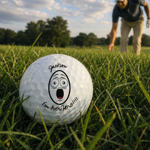 Pelotas De Golf Gráfico divertido de perdido gritando "Estoy aquí"