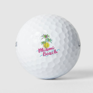 Pelotas De Golf Gráfico Guay Pink-Miami-Beach-Florida