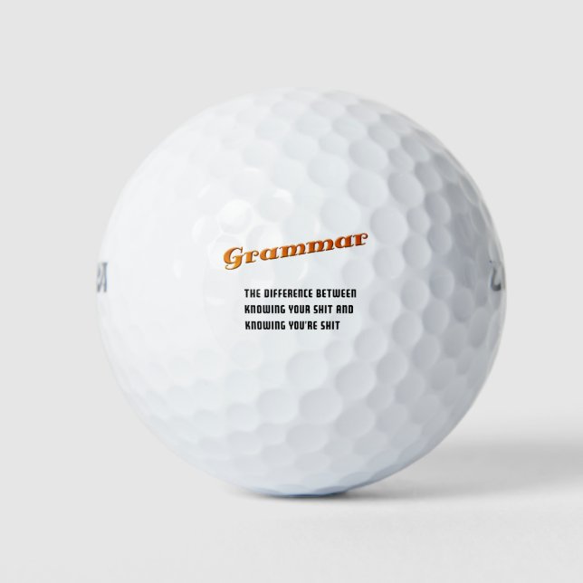 Pelotas De Golf Grammar Golf Ball divertido (Anverso)