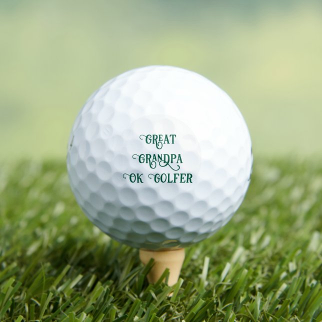 Pelotas De Golf Gran Abuelo Personalizado Texto Verde (Camiseta in situ)