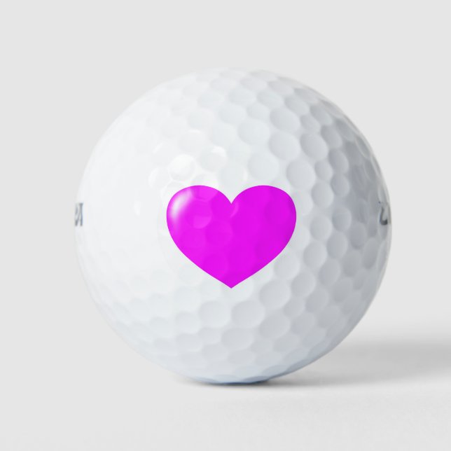 Pelotas De Golf Gran Corazón Rosa (Anverso)