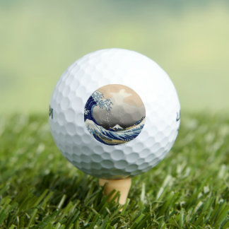 Pelotas De Golf Gran Ola frente a Kanagawa y Monte Fuji Mar de Jap