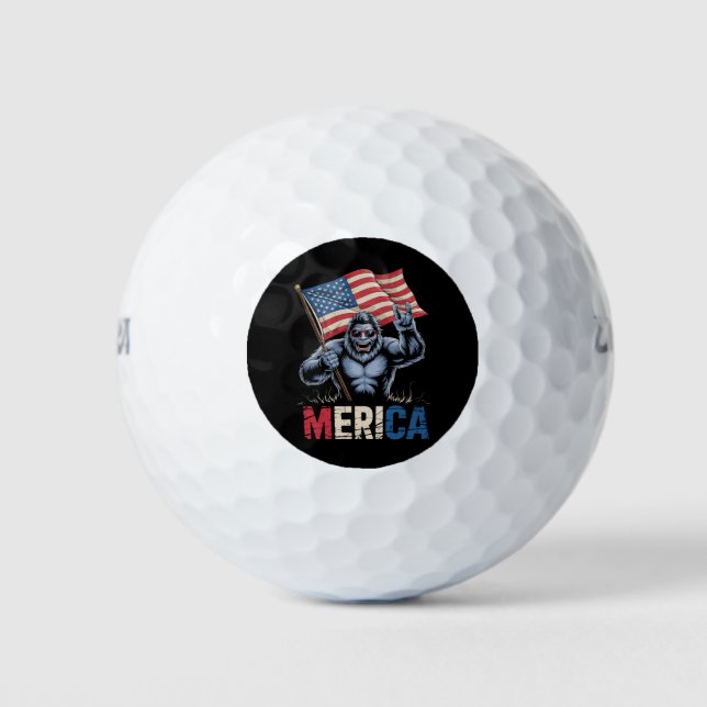 Pelotas De Golf Gran pie Merica Rock Bandera Americana Patriótica (Anverso)