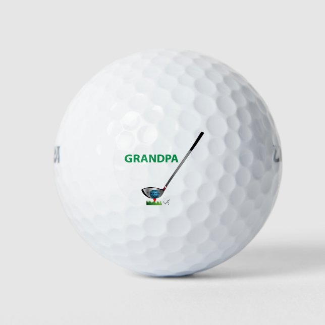 Pelotas De Golf GRANDPA - Guay de cumpleaños Golfer (Anverso)