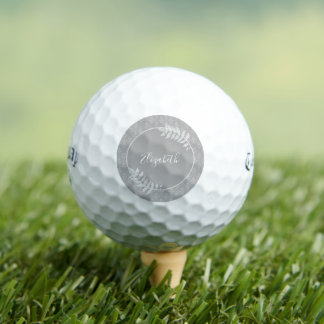 Pelotas De Golf Gray Elegant Damask Golf Balls
