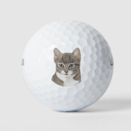 Pelotas De Golf Gray Tabby Cat