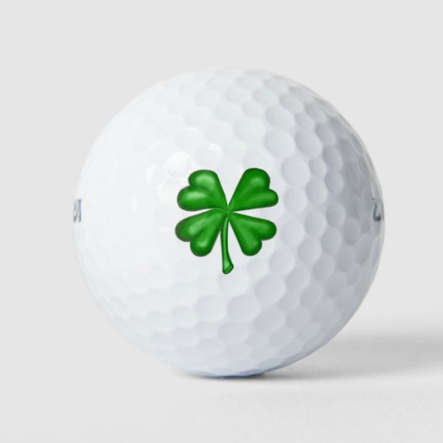 Pelotas De Golf Green Four Leaf Clover Shamrock (Anverso)