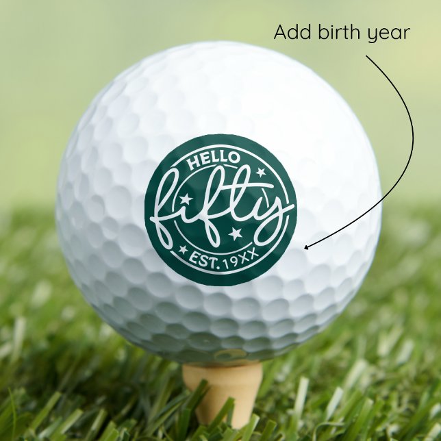Pelotas De Golf Green Hello Fifty 500th Birthday (Subido por el creador)
