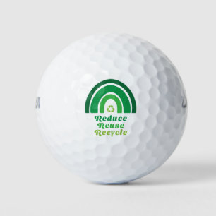 Pelotas De Golf Green Rainbow Environmental Reduce Reuse Reuse Reu