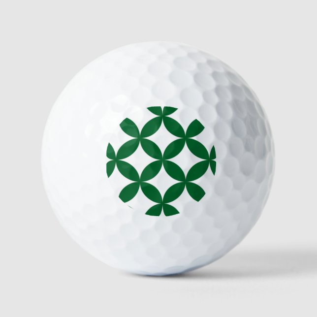 Pelotas De Golf Green Shippo Pattern Golf Ball (Anverso)