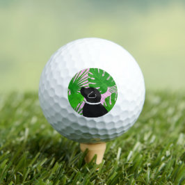 Pelotas De Golf Green Tropical Island Black Dog Golf Balls