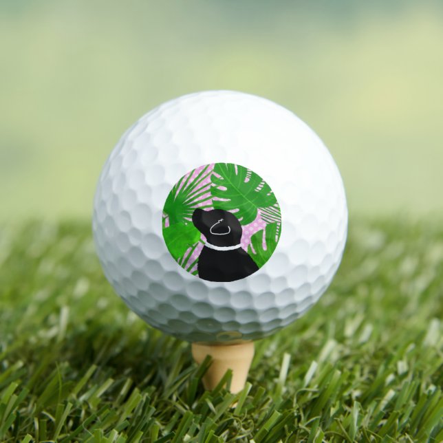 Pelotas De Golf Green Tropical Island Black Dog Golf Balls (Camiseta in situ)