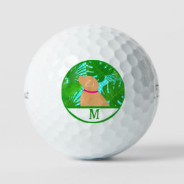 Pelotas De Golf Green Tropical Island Yellow Dog Golf Ball