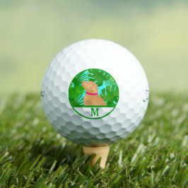 Pelotas De Golf Green Tropical Island Yellow Dog Golf Ball