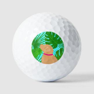Pelotas De Golf Green Tropical Island Yellow Dog Golf Balls