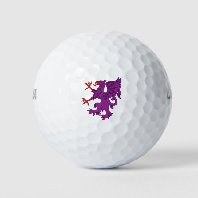 Pelotas De Golf Griffin Rampant Purpure (Anverso)