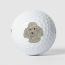Pelotas De Golf Gris Silver Poodle personalizado