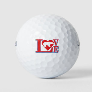 Pelotas De Golf Grizzly Bear Love Heart