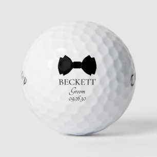 Pelotas De Golf Groom Black Bow Tie