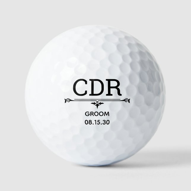 Pelotas De Golf Groom Initials Golf Balls (Anverso)