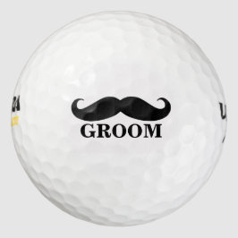 Pelotas De Golf Groom Mustache Wedding Favorece la personalización